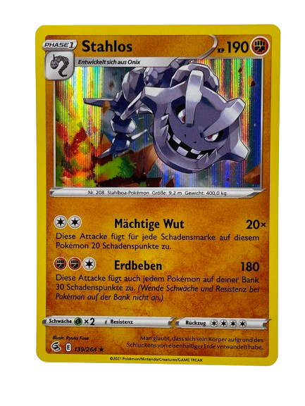 139/264 Stahlos / Rare Holo - DE boosterfrisch