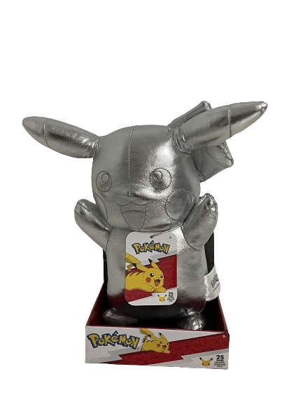 Pokémon - 25th Anniversary Silver Pikachu - BOTI Plüschtier 30 cm